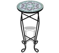 Mosaic Outdoor Side Table - Versatile Plant & Flower Stand for Patio Garden Backyard - Stylish Accent Furniture for Outdoor Decor
