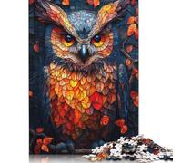 Mosaic Owl Wooden Jigsaw Puzzles for Adults, 500 Piece Puzzle Educational Games Jigsaw Puzzle Gifts for Christmas Birthday 500pcs (52x38cm)