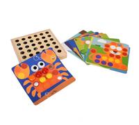 Mosaic Pegboard Toy Bright Colored Mushroom Button Art Kit for Children's Early Learning Fun (Animal Cognitive Mushroom Nails)