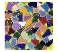 Mosaic Pieces 100g 50 Mixed Color DIY Ceramic Mosaic Tiles Irregular Making Wall Crafts Handmade Decorative Materials for Home Garden Decoration Art Projects(Color 8)