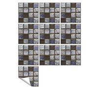 Mosaic Pieces 10Pcs Mosaic Tile Stickers Crystal Self-Adhesive Kitchen Wall Living Room Bathroom Decoration PVC for Home Garden Decoration Art Projects(Color 10,10X10cmX10pcs)