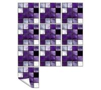 Mosaic Pieces 10Pcs Mosaic Tile Stickers Crystal Self-Adhesive Kitchen Wall Living Room Bathroom Decoration PVC for Home Garden Decoration Art Projects(Color 20,15X15cmX10pcs)