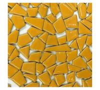 Mosaic Pieces 4.3oz/122g Polygon Porcelain Mosaic Tiles DIY Craft Ceramic Making Materials 1-4cm Length,1~4g/pc,3.5mm Thickness for Home Garden Decoration Art Projects(Orange)