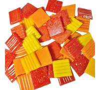 Mosaic Pieces 85g/3oz Approx.30pcs Mosaic Quartz Tiles 2cm/0.78in Square Tile 0.4cm/0.15in Thickness DIY Material Mixed Color for Home Garden Decoration Art Projects(Color 4)