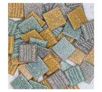 Mosaic Pieces 85g/3oz Approx.30pcs Mosaic Quartz Tiles 2cm/0.78in Square Tile 0.4cm/0.15in Thickness DIY Material Mixed Color for Home Garden Decoration Art Projects(Color 11)