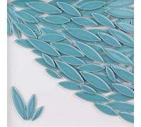 Mosaic Pieces 85g Ceramic Petal Mosaic Tiles DIY Porcelain Leaf Tile Willow Leaves Making Stones for Home Garden Decoration Art Projects(Blue)