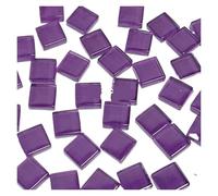 Mosaic Pieces DIY Ceramic Mosaic Glass 50pcs Tiles Handmade Mirror Decorative Tile Wall Technology Colored Crystal Material for Home Garden Decoration Art Projects(Purple)