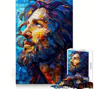 Mosaic Portrait of A Man 1000 Piece Jigsaw Puzzles for Teenagers Brain Exercise Bright Color Pattern Build (38x52cm)