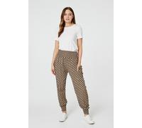 Mosaic Print High Waist Harem Trousers Izabel London Khaki 12