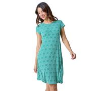 Mosaic Puff Print Gathered Dress Roman Jade 18