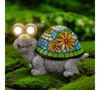 Mosaic Shell Turtle Solar Garden Light Ornament Decoration 2 Warm White LED - 27cm by Bright Garden
