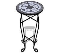 Mosaic Side Table - Outdoor Plant & Flower Stand | Stylish Accent Table for Patio Garden & Backyard | Durable & Weather-Resistant Design