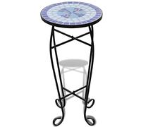 Mosaic Side Table Plant Flower Stand Table Outdoor Accent for Patio Garden Backyard