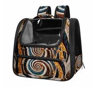 Mosaic Spiral Pattern Breathable Cat Carrier Backpack - Lightweight Pet Travel Bag for Kitties, Small Dogs & Puppies | Airline-Approved, Anti-Escape Design