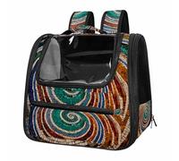 Mosaic Spiral Pattern Breathable Cat Carrier Backpack - Lightweight Pet Travel Bag for Kitties, Small Dogs & Puppies | Airline-Approved, Anti-Escape Design