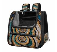 Mosaic Spiral Pattern Breathable Cat Carrier Backpack - Lightweight Pet Travel Bag for Kitties, Small Dogs & Puppies | Airline-Approved, Anti-Escape Design
