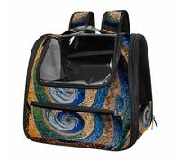 Mosaic Spiral Pattern Breathable Cat Carrier Backpack - Lightweight Pet Travel Bag for Kitties, Small Dogs & Puppies | Airline-Approved, Anti-Escape Design