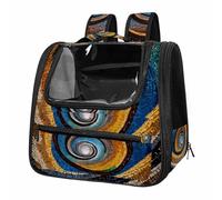 Mosaic Spiral Pattern Breathable Cat Carrier Backpack - Lightweight Pet Travel Bag for Kitties, Small Dogs & Puppies | Airline-Approved, Anti-Escape Design