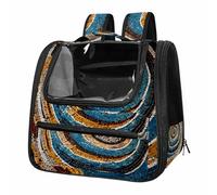 Mosaic Spiral Pattern Breathable Cat Carrier Backpack - Lightweight Pet Travel Bag for Kitties, Small Dogs & Puppies | Airline-Approved, Anti-Escape Design