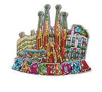 Mosaic Style Barcelona Spain 3D Fridge Magnet Souvenir Gift, Home& kitchen Decoration Magnetic Sticker Barcelona Spain Refrigerator Magnet Collection