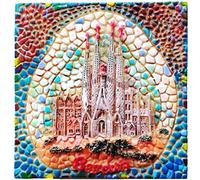 Mosaic Style Sagrada Familia Cathedral Barcelona Spain Home& Barcelona Spain Fridge Magnet Refrigerator Magnet Decoration Magnet Sticker Souvenir Resin Crafts