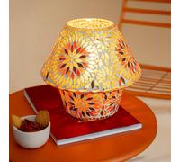 Mosaic Table Lamp - Brown and Dark Orange - Glass