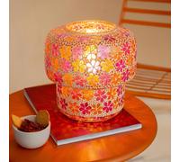 Mosaic Table Lamp - Dark Pink and Orange - Glass