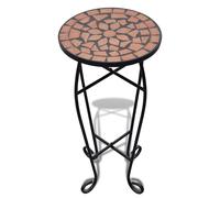 vidaXL 3x Mosaic Tables Round Terracotta Ceramic Tables Garden Balcony Table