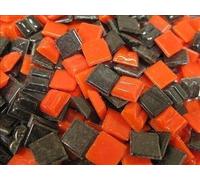 Mosaic Tiles. 10 X 10 X 4mm The Red Salamanda Red & Black Blend. 400 Tile Pack