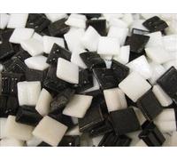 Mosaic Tiles. 10 X 10 X 4mm The Zebra Blend. Blacks and Whites. 400 Tile Pack