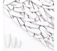 Mosaic Tiles 100g/3.5oz Water Droplet Ceramic Tiles DIY Porcelain Mosaic Tile Raindrops Shape 3 Size Mix Multi Color Optional(White)