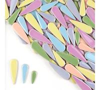 Mosaic Tiles 100g/3.5oz Water Droplet Ceramic Tiles DIY Porcelain Mosaic Tile Raindrops Shape 3 Size Mix Multi Color Optional(Light Color Mix)