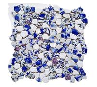 Mosaic Tiles 100g Ceramic Mosaic Tiles Blue Irregular Fragments DIY Arts Making for Crafs Creative Hobby Home Wall Decor Mixed Mosaic Tiles(13)