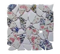 Mosaic Tiles 100g Ceramic Mosaic Tiles Blue Irregular Fragments DIY Arts Making for Crafs Creative Hobby Home Wall Decor Mixed Mosaic Tiles(9)