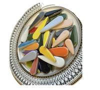 Mosaic Tiles 100g Oval Ceramic Mosaic Tiles Piece DIY Making Stones for Craft Arts Home Wall Decoration Arte Leaf Petal Shape(Multi Color Mix)