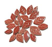 Mosaic Tiles 100g Oval Ceramic Mosaic Tiles Piece DIY Making Stones for Craft Arts Home Wall Decoration Arte Leaf Petal Shape(Red)