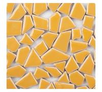 Mosaic Tiles 100g Porcelain Mosaic Tiles DIY Craft Ceramic Making Materials Hobby Pieces Bulk(Yellow)