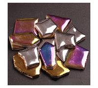 Mosaic Tiles， 200g Irregular Ceramic Mosaic Tiles Multi Color Pieces Stones for DIY Making Craft Hobby Arts Home Wall Decoration(Gold Silver Mixed)