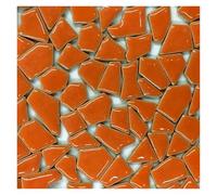 Mosaic Tiles 4.3oz/122g Polygon Porcelain Mosaic Tiles DIY Craft Ceramic Making Materials 1-4cm Length,1~4g/pc,3.5mm Thickness(Orange Red)