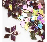 Mosaic Tiles 50g Clear Glass Mosaic Tiles Multi Color Piece DIY Making Stones for Craft Hobby Arts Home Wall Decoration Mixed Mosaic Tiles(7)