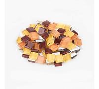 Mosaic Tiles Arts and Crafts, Mosaic Kit 100g (About 100pcs) 1cm Multi Colors Square Glass Tiles for DIY Crafts Tiles Fashion Home Decoration(Coffee Mixed)