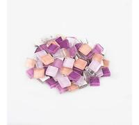 Mosaic Tiles Arts and Crafts, Mosaic Kit 100g (About 100pcs) 1cm Multi Colors Square Glass Tiles for DIY Crafts Tiles Fashion Home Decoration(Purple Mixed)