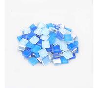Mosaic Tiles Arts and Crafts, Mosaic Kit 100g (About 100pcs) 1cm Multi Colors Square Glass Tiles for DIY Crafts Tiles Fashion Home Decoration(Blue Mixed)