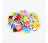 Mosaic Tiles Arts and Crafts, Mosaic Kit 100g (About 100pcs) 1cm Multi Colors Square Glass Tiles for DIY Crafts Tiles Fashion Home Decoration(Mixed)