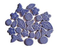 Mosaic Tiles Arts and Crafts, Mosaic Kit 200g 40~50pcs Porcelain Mosaic Tiles Bowknot Leaf Butterfly Shape Ceramics Mosaic Stone Yellow Red Blue Color Optional(200g Blue)