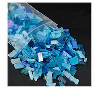 Mosaic Tiles Arts and Crafts, Mosaic Kit 230g Mixed Color Crystal Glass Mirror Mosaic Tiles Irregular Shape Mosaic Stone DIY Art Craft Materials for Kids/Children Puzzle(F)