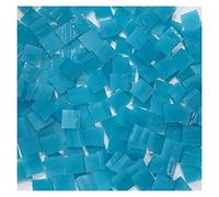 Mosaic Tiles Arts and Crafts, Mosaic Kit 50g/Bag Mixed Color Square Clear Glass Mosaic Tiles for DIY Crafts Mosaic Making Children Puzzle Art Craft Transparent Stone(Blue 02,Square_50G)