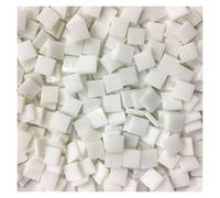 Mosaic Tiles Arts and Crafts, Mosaic Kit 50g/Bag Mixed Color Square Clear Glass Mosaic Tiles for DIY Crafts Mosaic Making Children Puzzle Art Craft Transparent Stone(White,Square_50G)