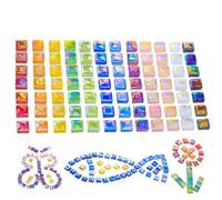 Mosaic Tiles for Crafts 1100 Pieces Mixed Color Iridescent Art Supplies