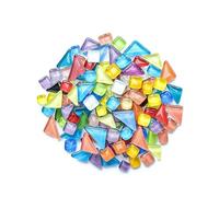 Mosaic Tiles for Crafts 1KG 700PC Mosaic DIY Creative Handmade Decorative Materials Collage Loose Crystal Free Stone Glass Fragments(Orange)
